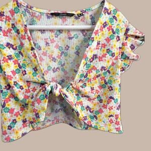 Floral crop top with a